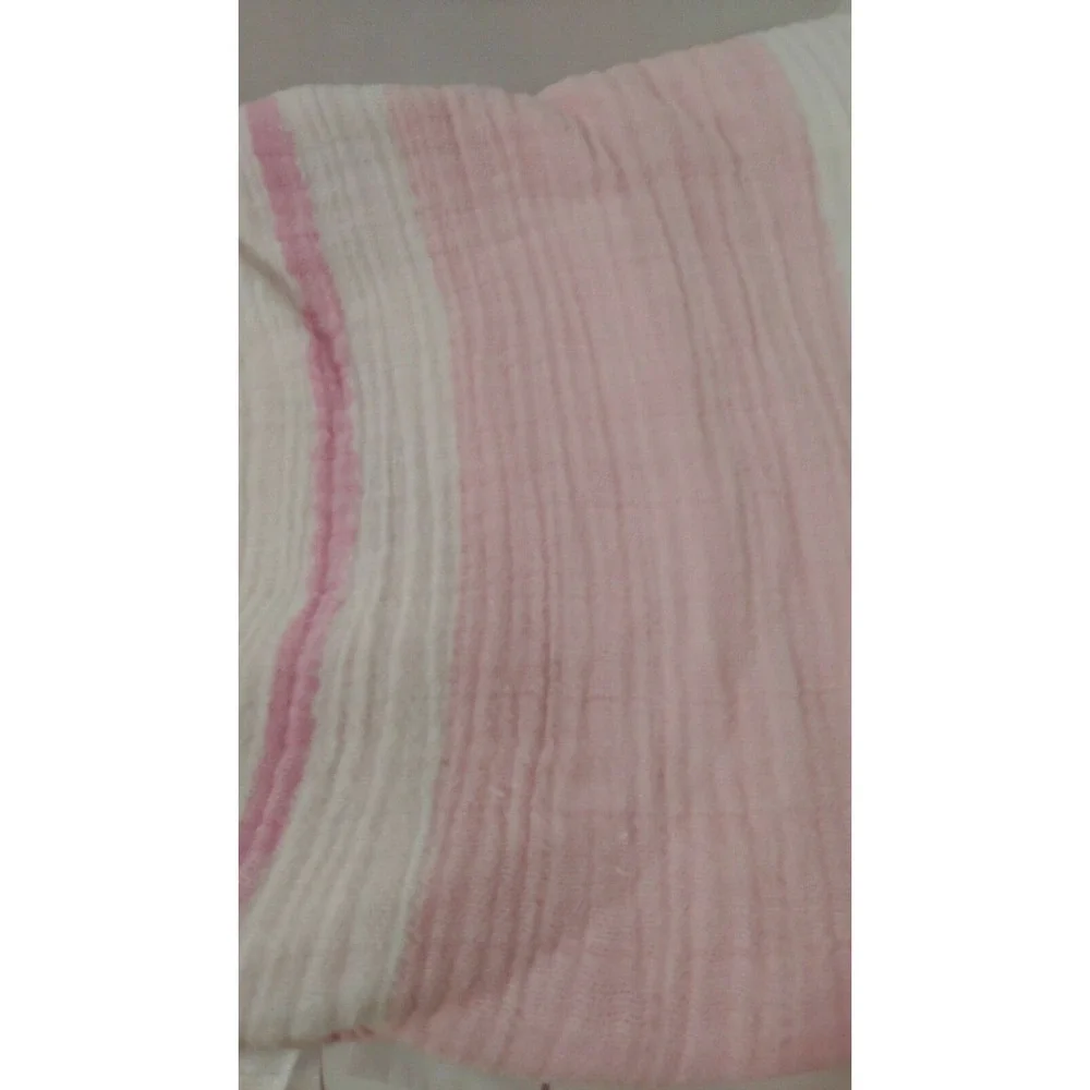 Aden & Anais Baby Blanket Cotton Muslin pink gray white wide stripes